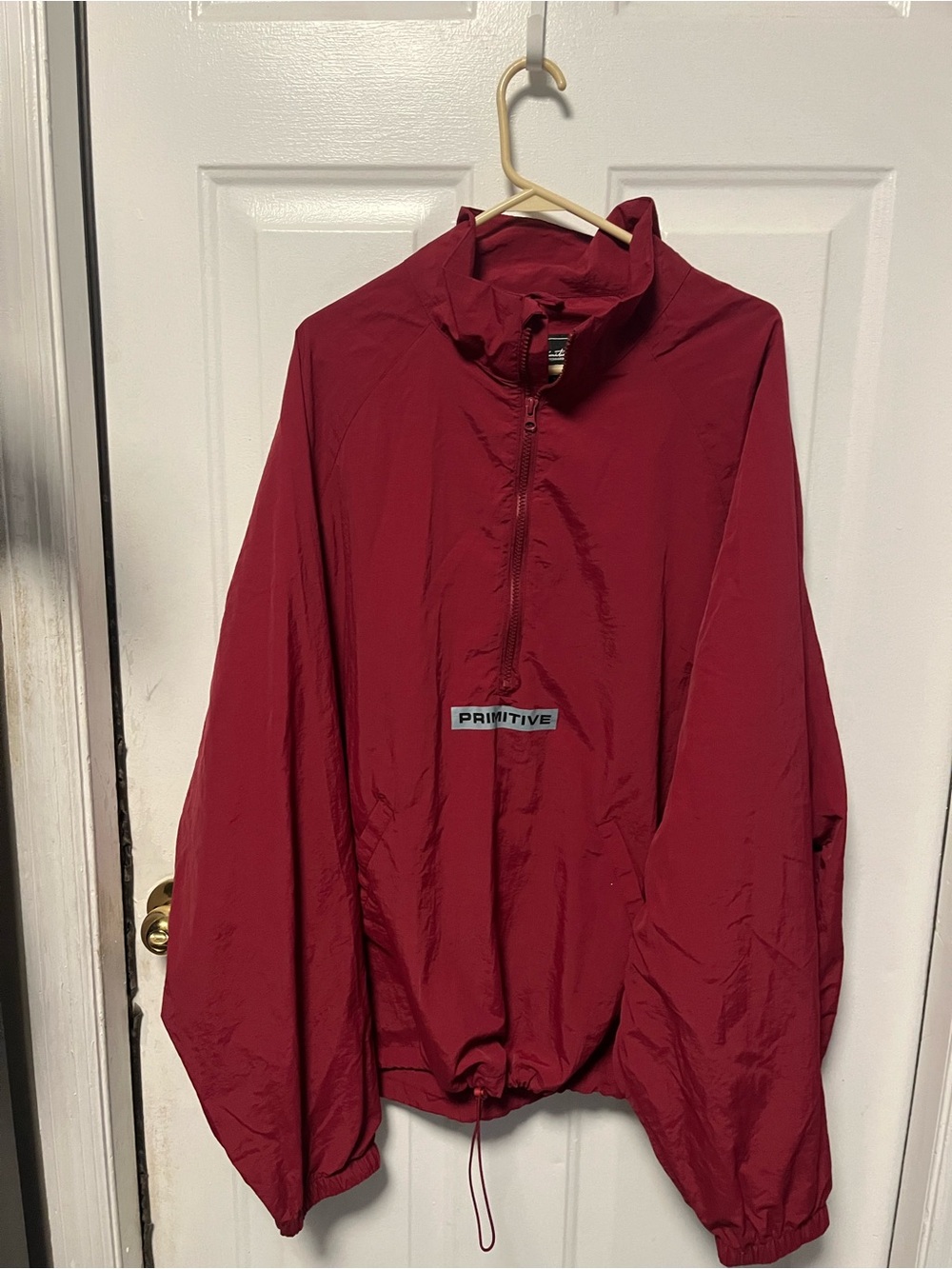 Primitive Wine Red Pullover windbreaker quarter zip Jacket size xxl NWOT